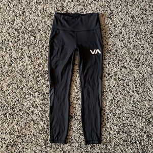 RVCA Women’s Sport Athletic Leggings Black Grey Size Medium